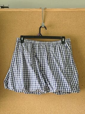 J.Crew Blue Gingham Bubble Skirt XL 100% Cotton